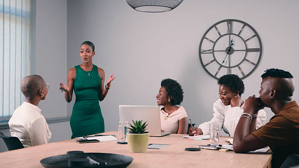 istock Professional Business Meeting with Engaged Speakers and Collaborative Team 2222260200