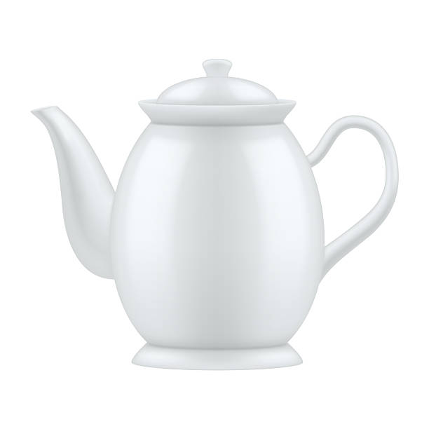 istock Illustration of a white ceramic teapot on a plain white background highlighting its elegant design 2222260447