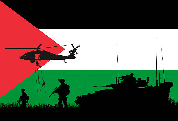 Conceptual image of war between Israel and Palestine