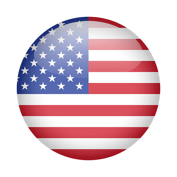 istock flag of USA, button round glossy icon 2222261352