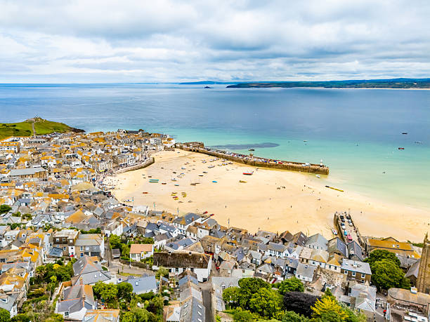 istock Boats in St Ives Harbour at low tide in Cornwall 2222262231