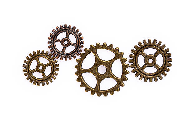 istock Metal cogwheels on white background 2222274556