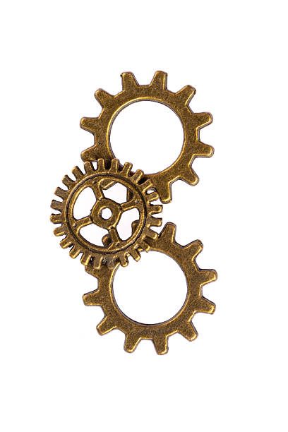 istock Metal cogwheels on white background 2222274587