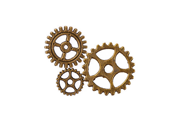 istock Metal cogwheels on white background 2222274611