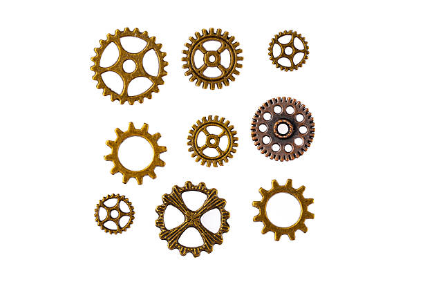 istock Metal cogwheels on white background 2222274699
