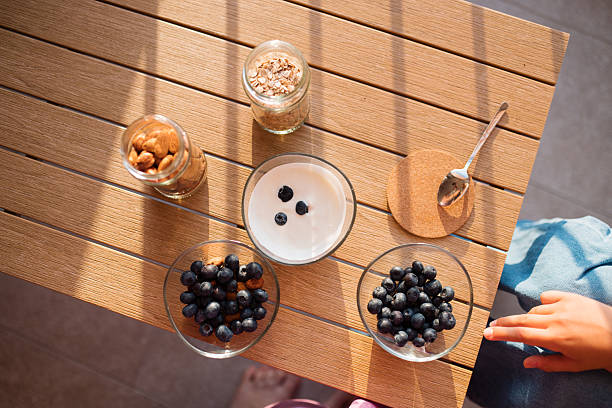 Healthy Breakfast Preparation with Fresh Berries and Oats