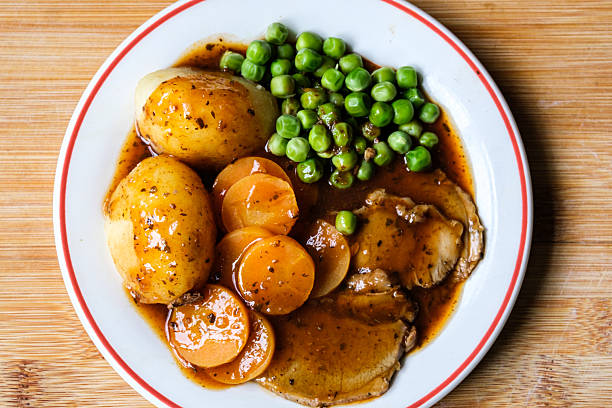 London UK June 26 2025,  Traditional Roast Lamb And Vegetables Sunday Lunch