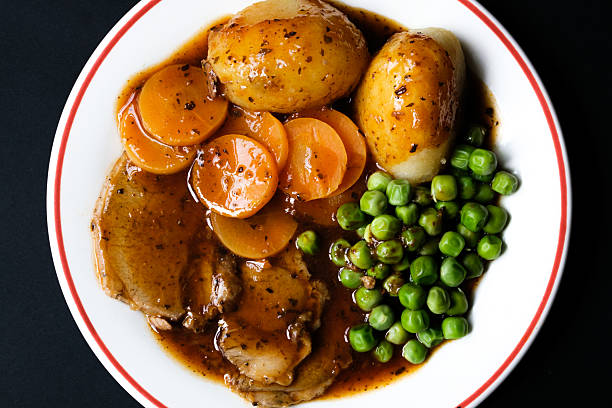 London UK June 26 2025,  Traditional Roast Lamb And Vegetables Sunday Lunch