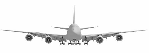 istock Flying Aircraft in Clay Style Render on White Background 3D Rendering 2222296673