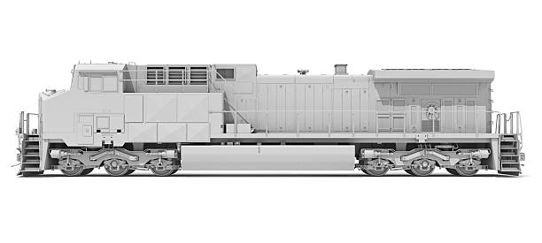 istock Diesel Locomotive in Clay Style Render on White Background 3D Rendering 2222296817