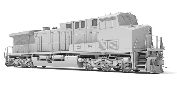 istock Diesel Locomotive in Clay Style Render on White Background 3D Rendering 2222296839