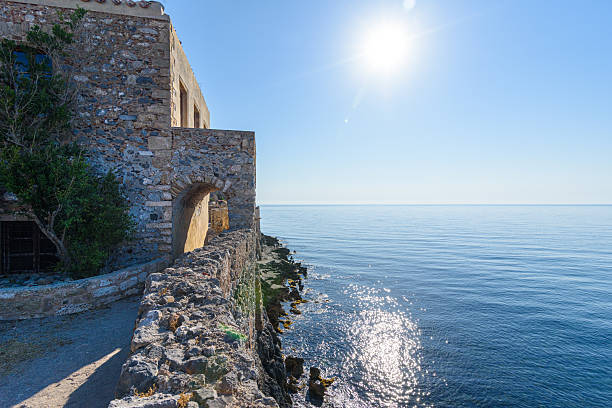 A tour in a mediavel town in Monemvasia, Greece