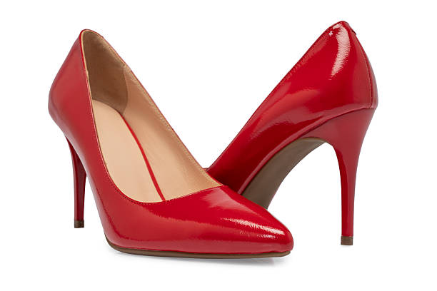 istock Red High Heel Women's Shoes On White Background 2222303983