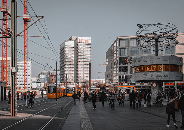 25.10.2024 Berlin, Germany. Panoramic view on the Urania World Clock at Alexanderplatz