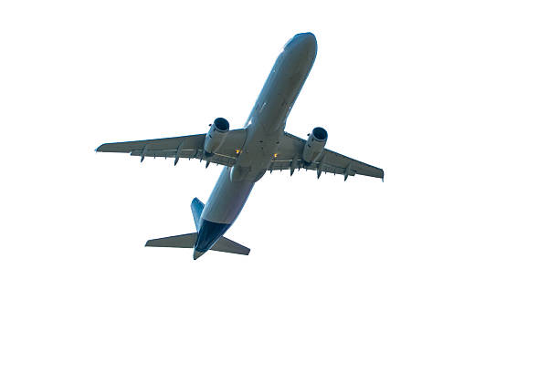 istock Airplane from below isolated on white background 2222318646