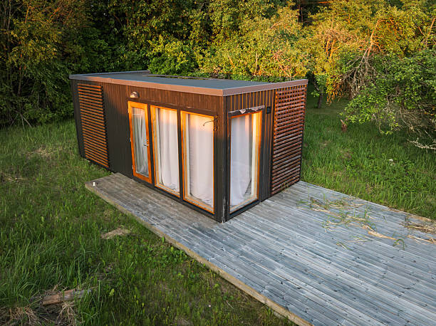 istock An abandoned modern modular house in a forest in Estonia. 2222320511