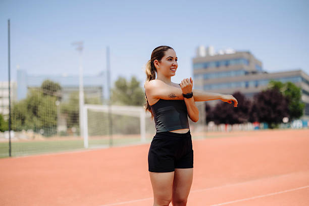 istock Athlete woman runner stretching 2222324644