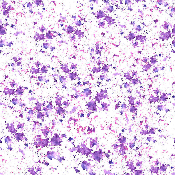 istock Violet, lilac, purple watercolor spots and splashes seamless pattern. Abstract brush stroke backdrop 2222338526