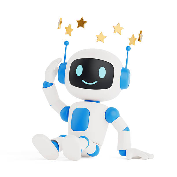 istock Artificial Intelligence Health Concept. Friendly Ai Robot Sitting With Dizzy Stars Above Head. 3d Rendering 2222341388