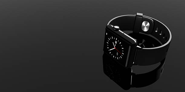 istock Modern Lifestyle And Technology Concept. Black Smartwatch With Digital Clock Interface. 3d Rendering 2222343068