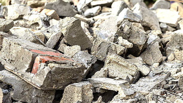 istock Pile of concrete and brick rubble creating textured debris 2222343562