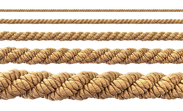 istock Different sizes of rope showing increasing thickness on white background 2222343631