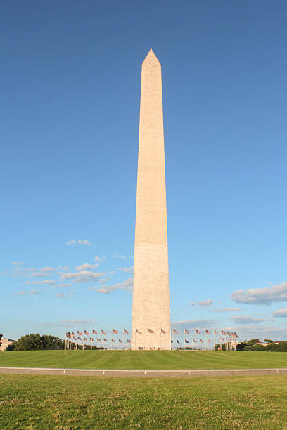 istock Washinton Monument surrounded by American flags 2222348695