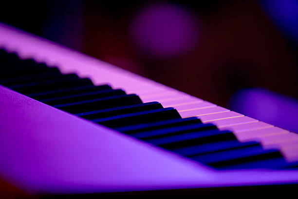 istock Just an electronic keyboard lit by moody stage lights. 2222349683