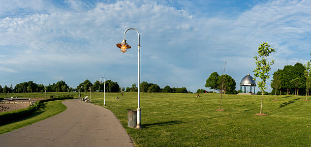 istock Hamilton, Ontario - Bayfront Park Pathway on a Nice day with a Blue Sky and Green Grass 2222353974