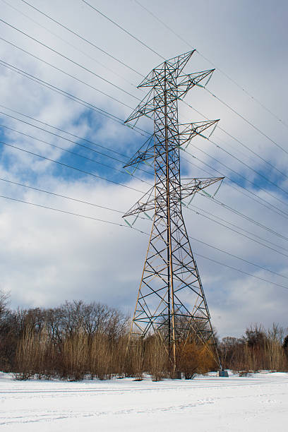 istock Electrical Transmission Tower in the Wintertime 2222354582