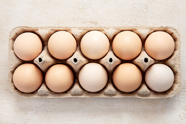 istock Diggerent kind of fresh eggs in containers. 2222365786