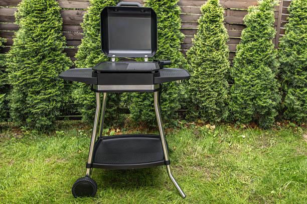 istock Assembling a new grill on the plot, installing an electric grill, hotplate, thermostat, power cable, barbecue 2222370687