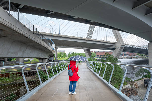 istock Woman in Boston in a Rainy Day 2222374332