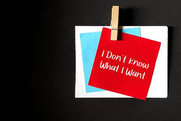 istock Note written - I Don't Know What i Want - feeling lost, bored and restless with life, Figuring out what you want can influence your career path and reduce uncertainty about your future 2222374713