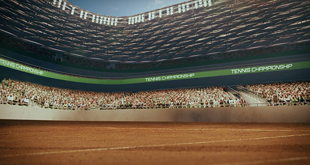 istock 3D Tennis Court. 3-D render. Illustration. 2222390455