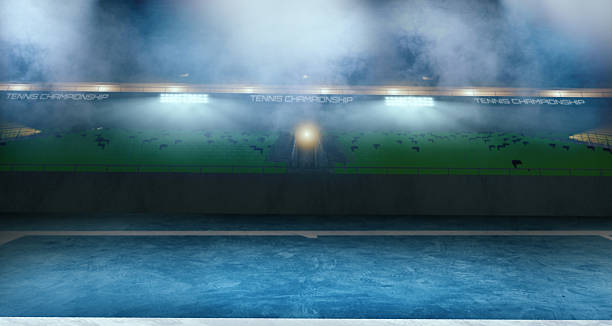 istock 3D Tennis Court. 3-D render. Illustration. 2222390683