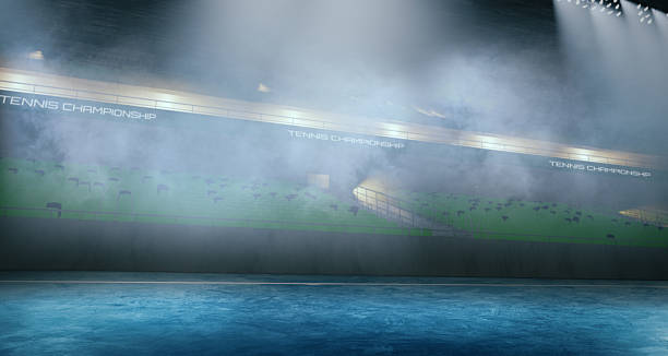 istock 3D Tennis Court. 3-D render. Illustration. 2222390691