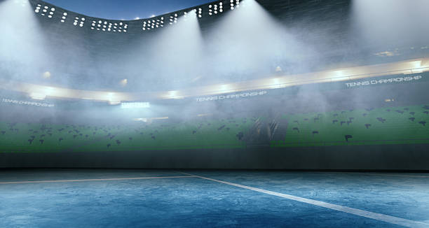 istock 3D Tennis Court. 3-D render. Illustration. 2222390715
