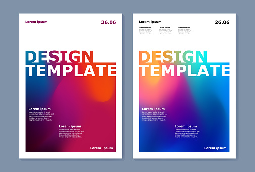 Vertical Design Template With Vibrant Gradient Mesh And Bold Text ...