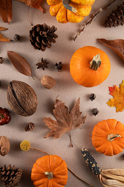 istock Autumn Background with Leaves and Pumpkins 2222396146