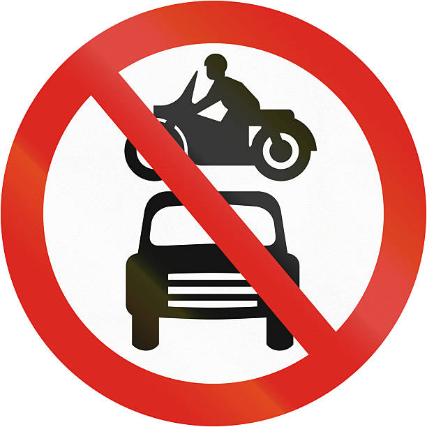 istock Regulatory road sign in Uganda - No entry for motor vehicles 2222401366