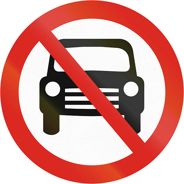 istock Regulatory road sign in Uganda - No entry for motor vehicles except motorcycles 2222401383