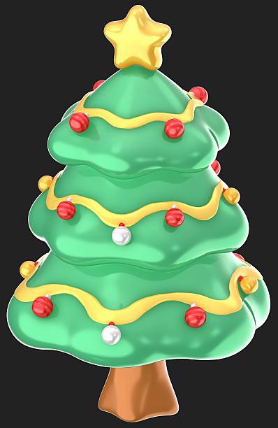 istock Christmas tree with lights 3D Christmas festival illustration 2222401657