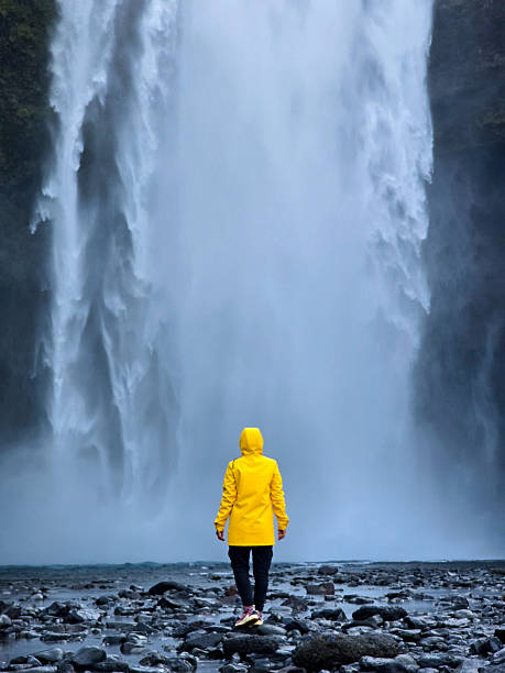 istock Exploring the majestic Skogafoss waterfall in Iceland on a rainy day 2222404549