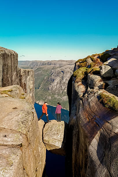 istock Exploring the dramatic landscapes of Norways Pulpit Rock at sunset 2222404920