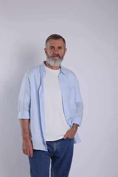 istock Portrait of senior man on white background 2222405204