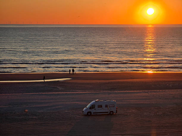 istock Sunset over the tranquil beach in Denmark showcasing serene waves and peaceful evening activities 2222406868