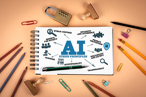 istock AI Ethics Principles. Illustration with icons, keywords and arrows 2222408741