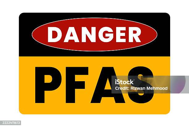 Pfas Risk Icon Danger Pfas Label Notice Safety Poster Vector Stock Illustration ...