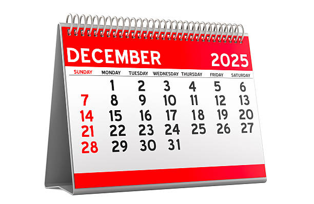 istock December 2025 Desk Calendar, 3D rendering 2222418200